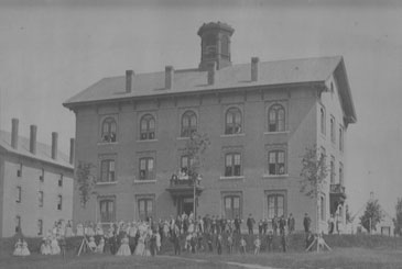 Photo of Tilton School campus in the 1870s prior to the building of Knowles Hall