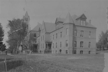 Black and white photo from early 1900s of Knowles Hall