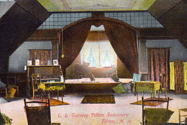 Historical photo of a Tilton School society room.