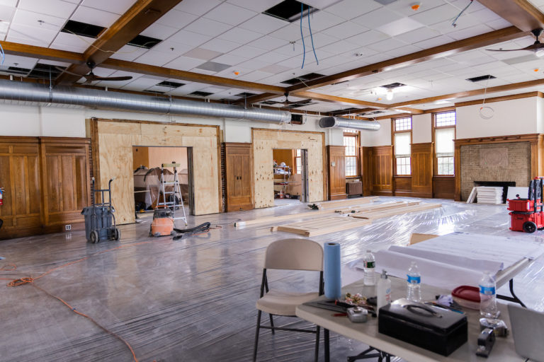 A shot of the Masiello Dining Commons renovation.